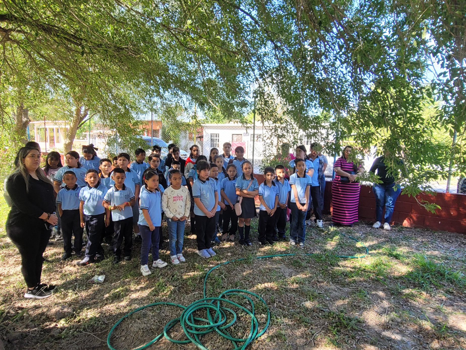 A group of children standing under a tree
AI-generated content may be incorrect.