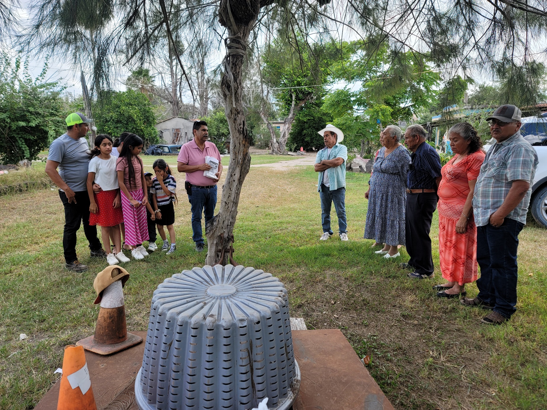 A group of people standing around a tree
AI-generated content may be incorrect.